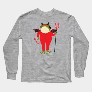 Frog in a devil Halloween costume Long Sleeve T-Shirt